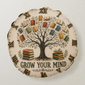 Grow Your Mind Book Reading Teacher Gift ラウンドクッション (裏面)