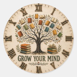 Grow Your Mind Book  Reading Teacher Gift ラウンドシール