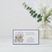 Grow Your Mind Floral Quote Educational Coaching 名刺 (スタンド正面)