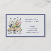 Grow Your Mind Floral Quote Educational Coaching 名刺 (正面)