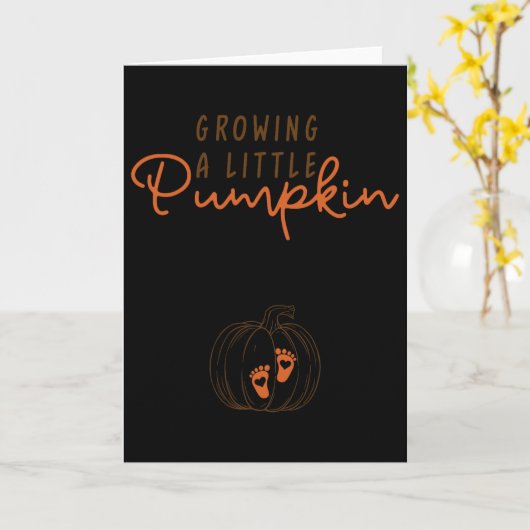 Growing A Little Pumpkin Fall Thanksgiving By Pump カード (黄色い花)