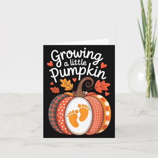 Growing A Little Pumpkin Maternity Pregnancy Thank カード (正面)