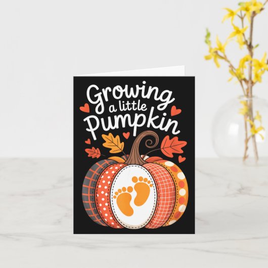 Growing A Little Pumpkin Maternity Pregnancy Thank カード (黄色い花)