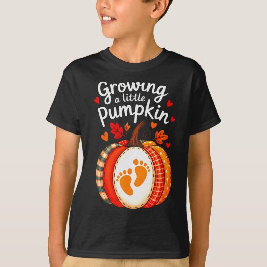 Growing A Little Pumpkin Maternity Pregnancy Thank Tシャツ (正面)