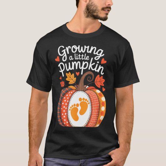 Growing A Little Pumpkin Maternity Pregnancy Thank Tシャツ (正面)