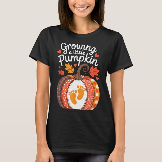 Growing A Little Pumpkin Maternity Pregnancy Thank Tシャツ (正面)