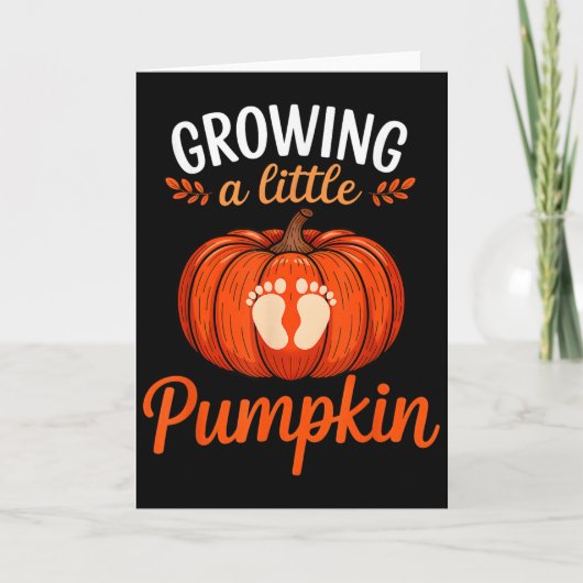 Growing A Little Pumpkin Pregnancy Thanksgiving Ma カード (正面)