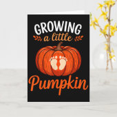 Growing A Little Pumpkin Pregnancy Thanksgiving Ma カード (黄色い花)