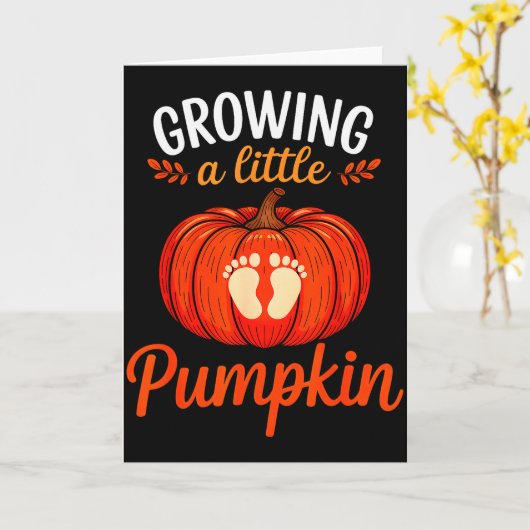 Growing A Little Pumpkin Pregnancy Thanksgiving Ma カード (黄色い花)