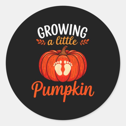 Growing A Little Pumpkin Pregnancy Thanksgiving Ma ラウンドシール (正面)