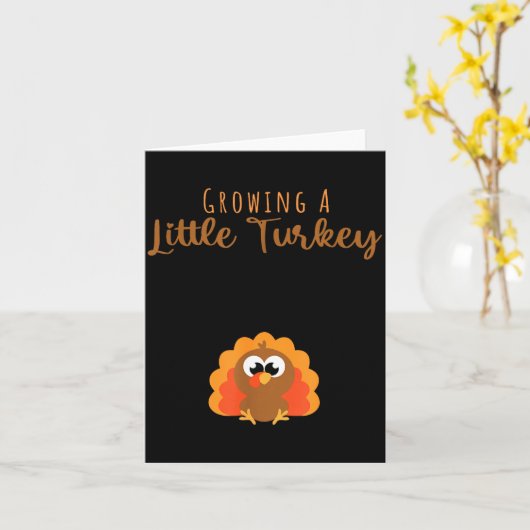 Growing A Little Turkey Thanksgiving  カード (黄色い花)