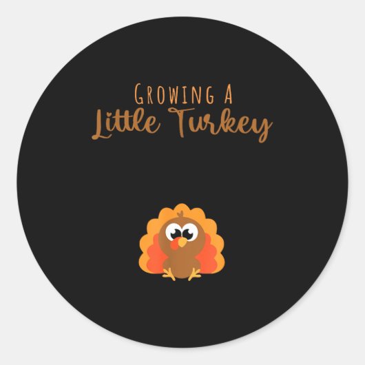 Growing A Little Turkey Thanksgiving  ラウンドシール (正面)
