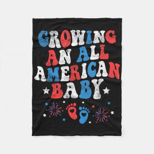 Growing An American Baby 4th Of July Pregnancy Ann フリースブランケット (正面)