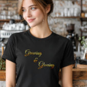 Growing & Glowing Gold Gradient Typography Tシャツ