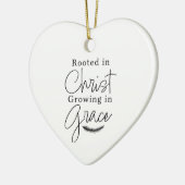Growing in Grace Black and White Heart Christmas セラミックオーナメント (左)