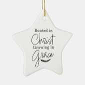 Growing in Grace Black and White Star Christmas セラミックオーナメント (右)