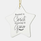 Growing in Grace Black and White Star Christmas セラミックオーナメント (左)