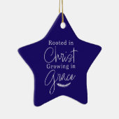 Growing in Grace Blue and White Star Christmas セラミックオーナメント (右)