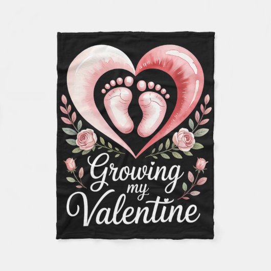 Growing My Valentine By Feet Heart Art  フリースブランケット (正面)