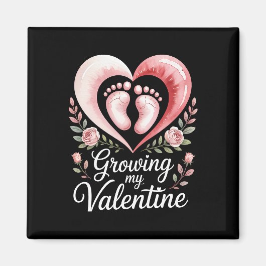 Growing My Valentine By Feet Heart Art  マグネット (正面)