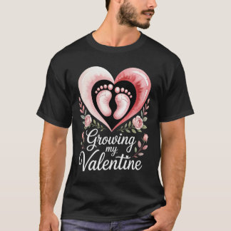 Growing My Valentine By Feet Heart Art Tシャツ