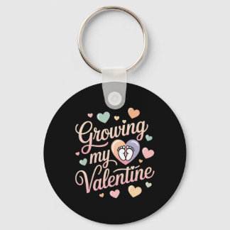 Growing My Valentine By Feet Heart Design キーホルダー