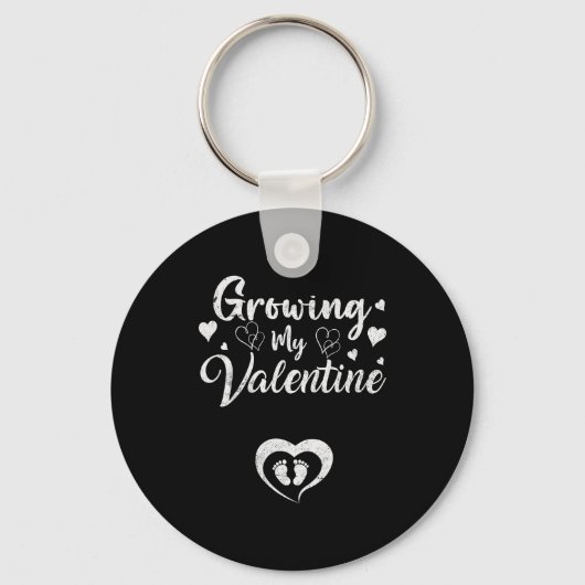 Growing My Valentine Pregnancy New Mom Valentines  キーホルダー (正面)