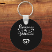 Growing My Valentine Pregnancy New Mom Valentines  キーホルダー (正面)
