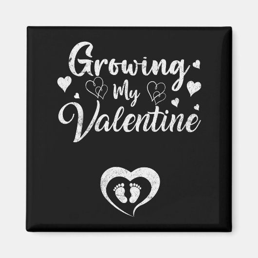Growing My Valentine Pregnancy New Mom Valentines  マグネット (正面)