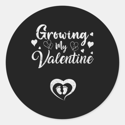 Growing My Valentine Pregnancy New Mom Valentines  ラウンドシール (正面)