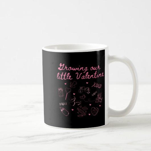 Growing Our Little Valentine Pregnancy Announcemen コーヒーマグカップ (右)