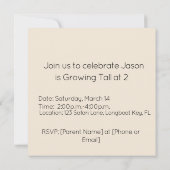 Growing Tall Birthday 招待状 (裏面)