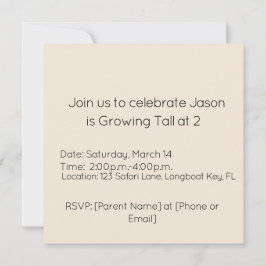 Growing Tall Birthday 招待状