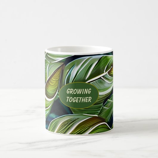 Growing Together Green Leaf コーヒーマグカップ (中央)