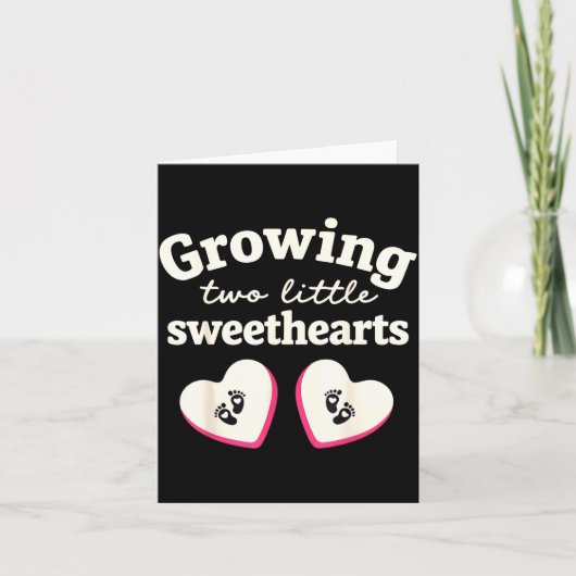 Growing Two Little Sweethearts Valentines Pregnanc カード (正面)