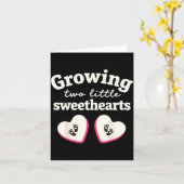 Growing Two Little Sweethearts Valentines Pregnanc カード (黄色い花)