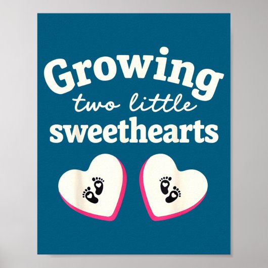Growing Two Little Sweethearts Valentines Pregnanc ポスター (正面)