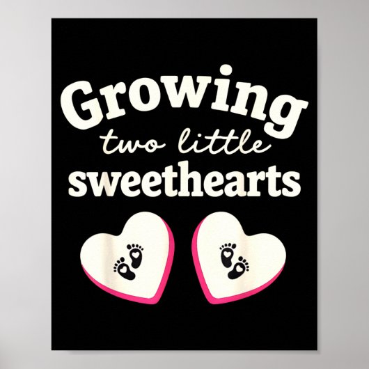 Growing Two Little Sweethearts Valentines Pregnanc ポスター (正面)