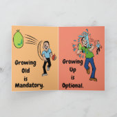「Growing Up is Optional」誕生日・カード カード (内部)