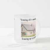 「Growing Up is optional」 Mug/Cup フロストグラスマグカップ (正面右)