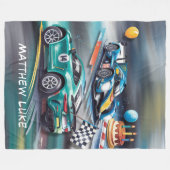 Growing Up To Fast Boy Birthday Party フリースブランケット (正面(横))