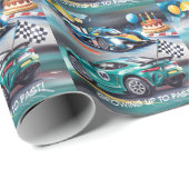 Growing Up To Fast Boy Birthday Party ラッピングペーパー (ロールコーナー)