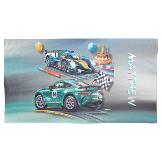 Growing Up To Fast Boy Birthday Party 枕カバー (正面左)