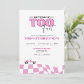 Growing Up Too Fast Race Car Birthday Invitation 招待状 (スタンド正面)