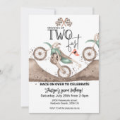 Growing up TWO FAST Dirt Bike 2nd birthday invite 招待状 (正面)