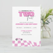 Growing Up Two Fast Race Car Birthday Invitation 招待状 (スタンド正面)
