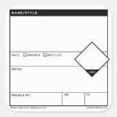 GrowlerおよびKeg再利用可能な自家醸造ラベル スクエアシール (正面)