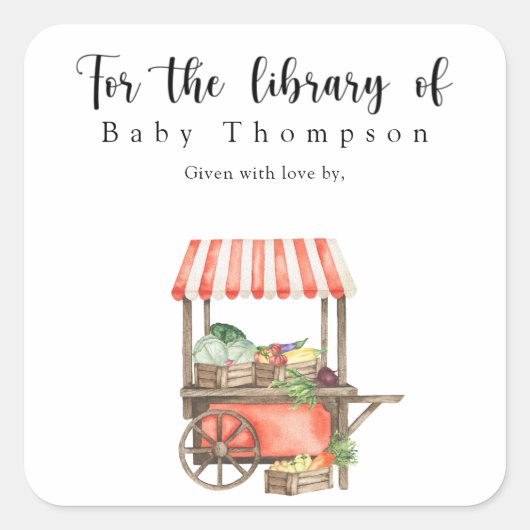 Grown Baby Shower bookplate - for the library of スクエアシール (正面)