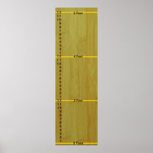 Growth Chart - Bamboo Boards with Measurments ポスター (正面)