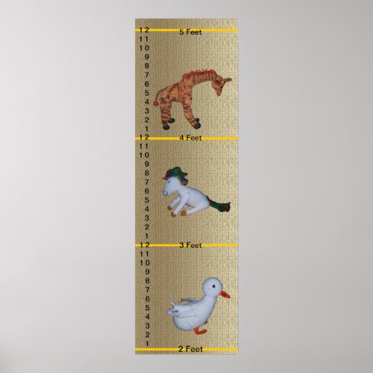 Growth Chart - Duck, Unicorn, Giraffe Dolls ポスター (正面)